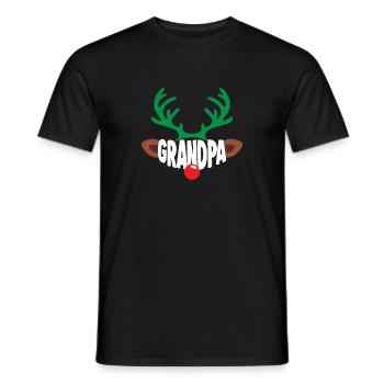 Vêtements de Noël de Grand-père de Noël pour rennes - T-shirt homme - noir - Devant - AI Model Male 178 light (178cm)