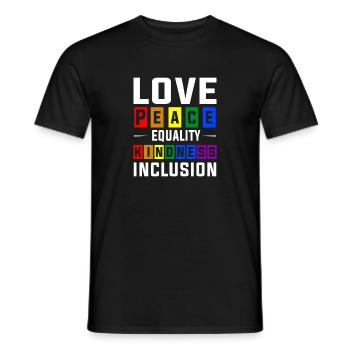 LGBTQ aime la paix égalité gentillesse inclusion - T-shirt homme - noir - Devant - AI Model Male 178 light (178cm)