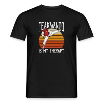Teakwando Therapy - Tae kwon do Gift - Men's T-Shirt - black - Front - AI Model Male 178 light (178cm)