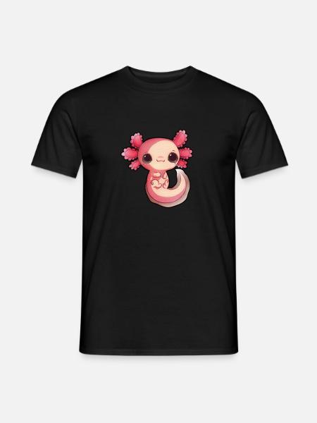 Cute Baby Axolotl Pastel Goth Lover Salamander Fun - Men's T-Shirt - black