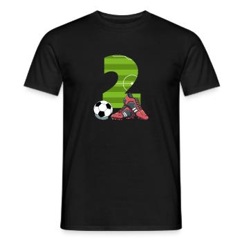 Zweiter Geburtstag Fußball 2 Jahr alt Junge - Männer T-Shirt - Schwarz - Vorne - AI Model Male 178 light (178cm)