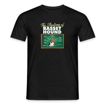 Anatomy Of A Basset Hound I Funny Basset - Men's T-Shirt - black - Front - AI Model Male 178 light (178cm)