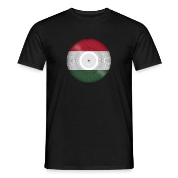 Hungary Music Record - Men's T-Shirt - black - Front - AI Model Male 178 light (178cm)