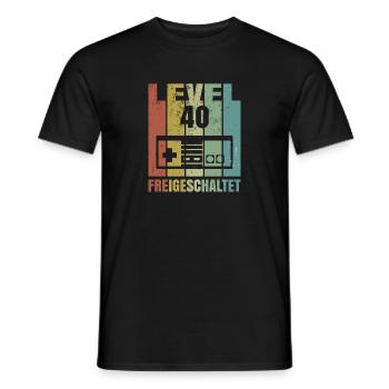 Level 40 freigeschaltet Geburtstagsshirt Geschenk - Männer T-Shirt - Schwarz - Vorne - AI Model Male 178 light (178cm)