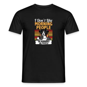 I Dont Like Morning People I Australian Shepherd - Men's T-Shirt - black - Front - AI Model Male 178 light (178cm)