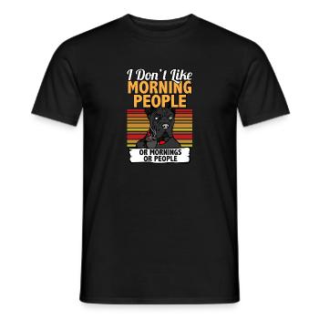 Je n’aime pas les gens du matin Cane Corso I Drôle - T-shirt homme - noir - Devant - AI Model Male 178 light (178cm)
