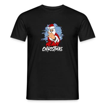 Santa Claus Santa Claus Heavy Metal Christmas - Men's T-Shirt - black - Front - AI Model Male 178 light (178cm)