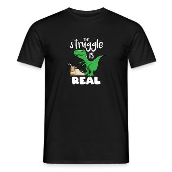 The Struggle Is Real Author Dino Dinosaur Writer - Männer T-Shirt - Schwarz - Vorne - AI Model Male 178 light (178cm)