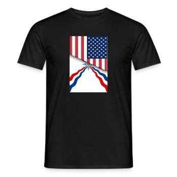 USA Assyria Assyrian Flag Dual Citizen American - Men's T-Shirt - black - Front - AI Model Male 178 light (178cm)
