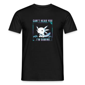 Axolotl Gaming süßer Salamander als Gamer Boys Humor - Männer T-Shirt - Schwarz - Vorne - AI Model Male 178 light (178cm)