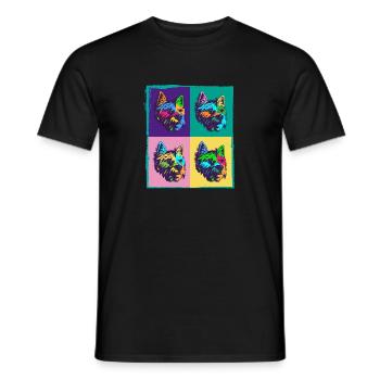 Amoureux des chiens I Pop Art West Highland White Terrier - T-shirt homme - noir - Devant - AI Model Male 178 light (178cm)