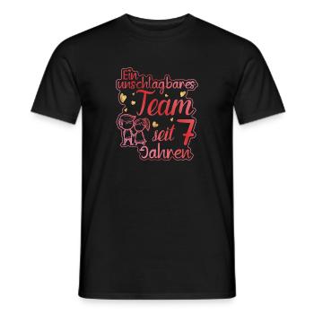 Ein perfektes Team seit 7 Jahren Hochzeitstag - Männer T-Shirt - Schwarz - Vorne - AI Model Male 178 light (178cm)