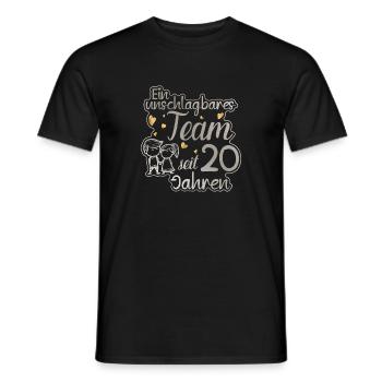 Ein perfektes Team seit 20 Jahren Hochzeitstag - Männer T-Shirt - Schwarz - Vorne - AI Model Male 178 light (178cm)