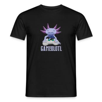 Axolotl Gamer Gameolotl Amphibian Jeux - T-shirt homme - noir - Devant - AI Model Male 178 light (178cm)