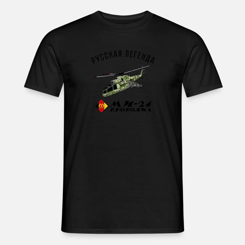 Russian Legend MI 24 Crocodile Sowjetisch - Männer T-Shirt - Schwarz