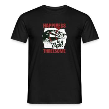 Happiness Is A Tight Threesome Dart Player Dart - Men's T-Shirt - black - Front - AI Model Male 178 light (178cm)