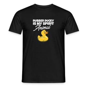 Rubber Duck Bath Toy I Rubber Ducky Is My Spirit - Men's T-Shirt - black - Front - AI Model Male 178 light (178cm)