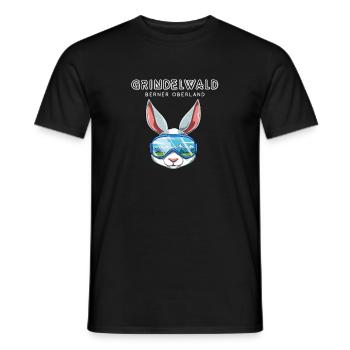 Grindelwald Berner Oberland Schweiz Retro Ski Hase - Männer T-Shirt - Schwarz - Vorne - AI Model Male 178 light (178cm)
