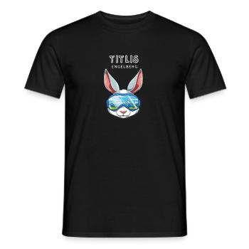 Titlis Engelberg Schweiz Retro Ski Hase - Männer T-Shirt - Schwarz - Vorne - AI Model Male 178 light (178cm)
