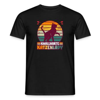 Katzenmama Katze Katzenliebhaber Knallharte Katzen - Männer T-Shirt - Schwarz - Vorne - AI Model Male 178 light (178cm)