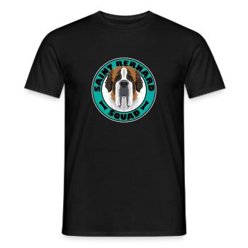 Saint Bernard Squad I Dog Lover I Saint Bernard - Men's T-Shirt - black - Front - AI Model Male 178 light (178cm)