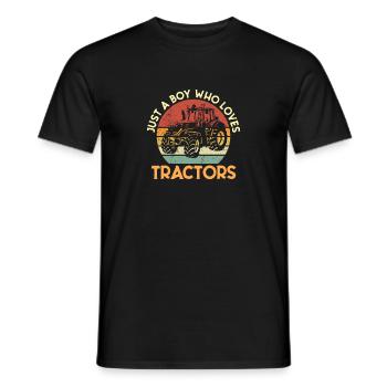 Nur Ein Junge, Der Traktoren Liebt - Männer T-Shirt - Schwarz - Vorne - AI Model Male 178 light (178cm)