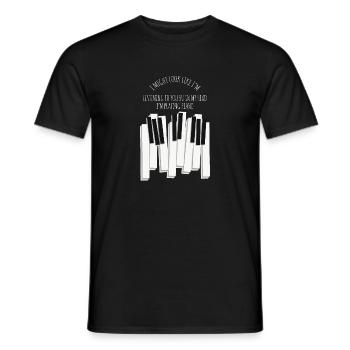 Sarcastic Piano Funny I Might Look Like I'm Listen - Männer T-Shirt - Schwarz - Vorne - AI Model Male 178 light (178cm)