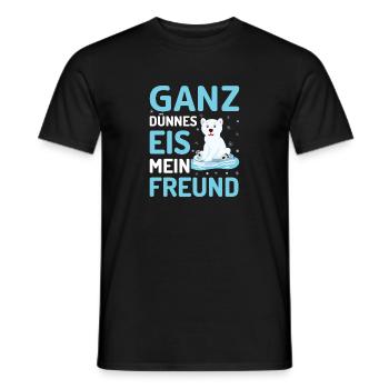 Ganz dünnes Eis Eisbär lustig - Männer T-Shirt - Schwarz - Vorne - AI Model Male 178 light (178cm)