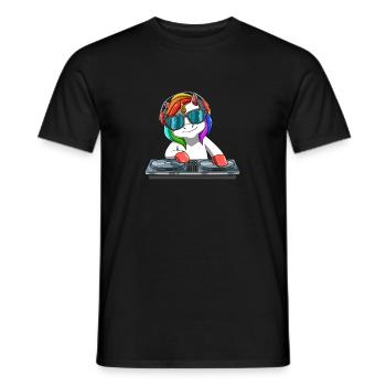 Einhorn DJ Party Club Disk Jockey EDM Rave Dance - Männer T-Shirt - Schwarz - Vorne - AI Model Male 178 light (178cm)