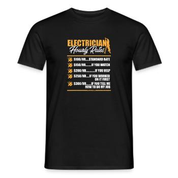 Electrician I Electrical Worker I Electrician - Männer T-Shirt - Schwarz - Vorne - AI Model Male 178 light (178cm)