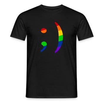 Retro Emoji Wink Queer - Men's T-Shirt - black - Front - AI Model Male 178 light (178cm)