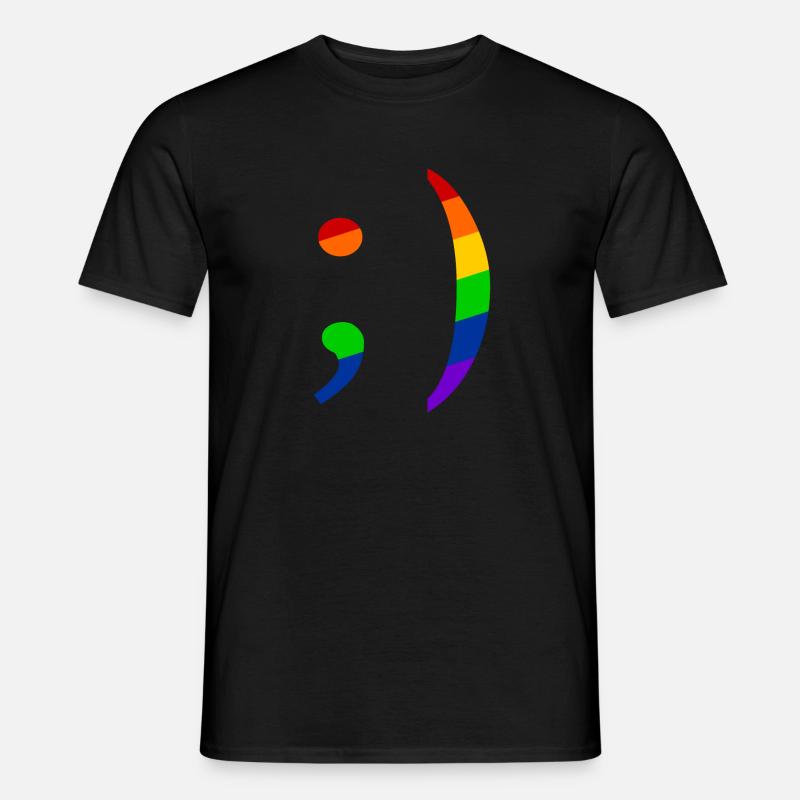 Retro Emoji Zwinker Queer - Männer T-Shirt - Schwarz