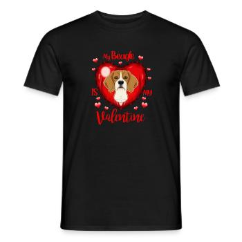 My Beagle Is My Valentine I Beagle - Männer T-Shirt - Schwarz - Vorne - AI Model Male 178 light (178cm)