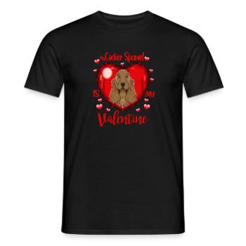 Mon cocker spaniel est mon valentine i cocker spaniel - T-shirt homme - noir - Devant - AI Model Male 178 light (178cm)