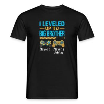 Ich bin zu Big Brother Gamer New Brother aufgestiegen - Männer T-Shirt - Schwarz - Vorne - AI Model Male 178 light (178cm)