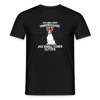 JACK RUSSELL TERRIER Glitzer - Männer T-Shirt - Schwarz - Vorne - AI Model Male 178 light (178cm)