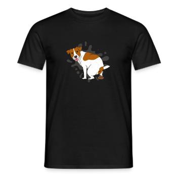 JACK RUSSELL TERRIER kackt Kackhaufen - Männer T-Shirt - Schwarz - Vorne - AI Model Male 178 light (178cm)
