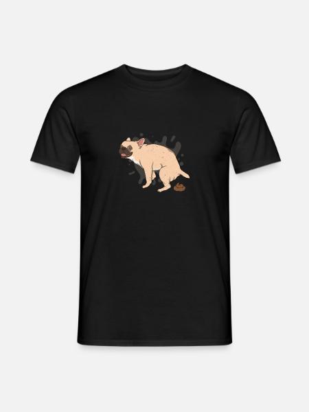 FRENCHIE cacca mucchi di cacca - T-shirt uomo - nero