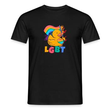 LGBT Bath Duckie Gay Pride Human Rights Lesbian Ru - Männer T-Shirt - Schwarz - Vorne - AI Model Male 178 light (178cm)