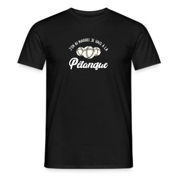 J'en Ai Marre Je Vais à La Pétanque - T-shirt homme - noir - Devant - AI Model Male 178 light (178cm)
