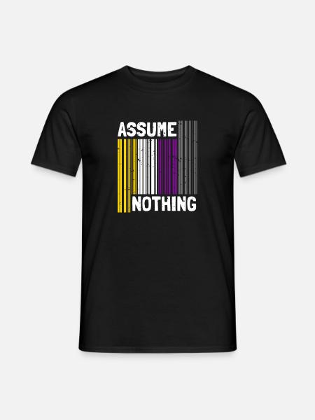 Nonbinary I LGBT Pride I Flag Barcode I Assume - Männer T-Shirt - Schwarz