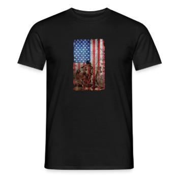 Native American USA Flag - Men's T-Shirt - black - Front - AI Model Male 178 light (178cm)