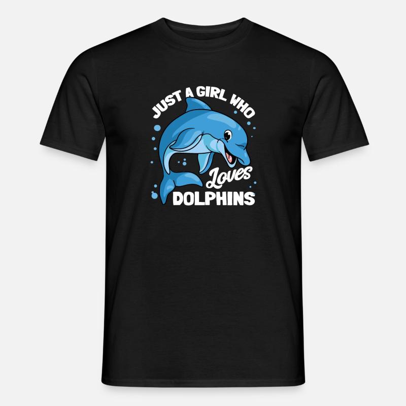 Delphine Delphin Delfin - Männer T-Shirt - Schwarz