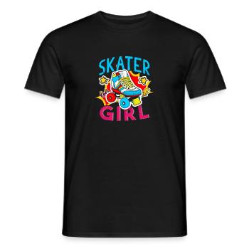 Skater Fille Roller - T-shirt homme - noir - Devant - AI Model Male 178 light (178cm)