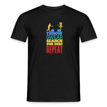 How to Play Disc Golf - Men's T-Shirt - black - Front - AI Model Male 178 light (178cm)