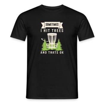 Disc Golf Trees Don't Care About Your Feelingss - Men's T-Shirt - black - Front - AI Model Male 178 light (178cm)