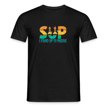 I stand up to Paddle. Stand up Paddle - Men's T-Shirt - black - Front - AI Model Male 178 light (178cm)