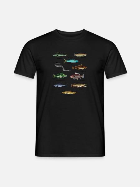 Arten von Fischen - Männer T-Shirt - Schwarz