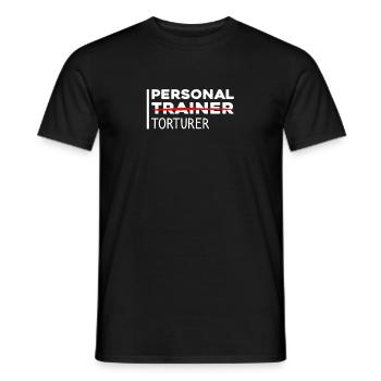 Drôle d’entraîneur personnel - T-shirt homme - noir - Devant - AI Model Male 178 light (178cm)