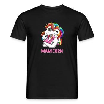 Mamacorn Mutter Tochter Zwillinge Einhörner - Männer T-Shirt - Schwarz - Vorne - AI Model Male 178 light (178cm)